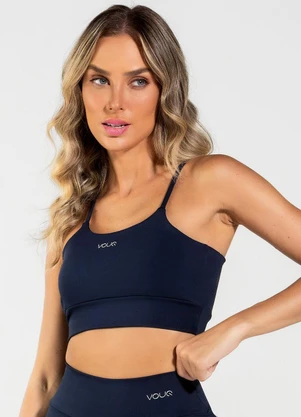 Vouq - Top Fitness Fit-Tech Feminino Essential Marinho - VOUQ