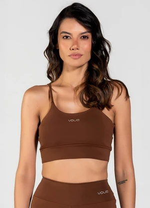 Vouq - Top Fitness Fit-Tech Feminino Essential Marrom - VOUQ