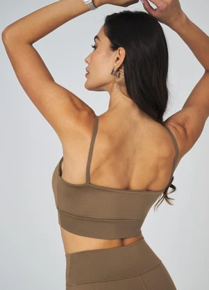 Vouq - Top Fitness Fit-Tech Feminino Essential Mocha - VOUQ