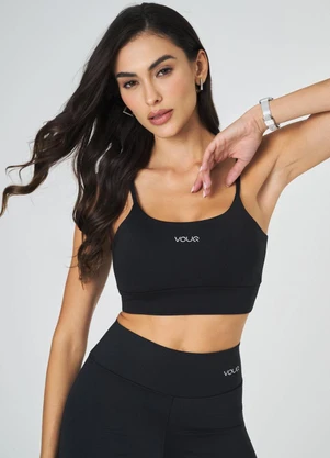Vouq - Top Fitness Fit-Tech Feminino Essential Preto - VOUQ