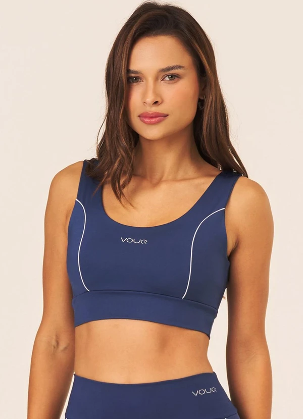 Vouq - Top Fitness Fit-Tech Feminino Line Azul