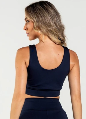 Vouq - Top Fitness Fit-Tech Feminino Line Marinho - VOUQ