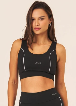 Vouq - Top Fitness Fit-Tech Feminino Line Preto - VOUQ