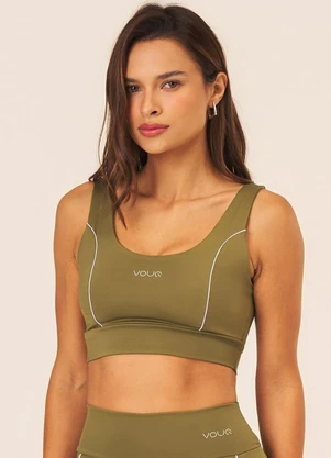 Vouq - Top Fitness Fit-Tech Feminino Line Verde - VOUQ