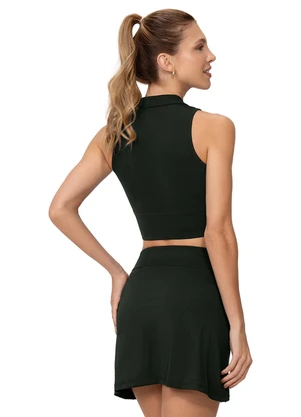 Zee Rucci - Top Fitness Gola Polo com Bojo Removível Preto - ZEE RUCCI