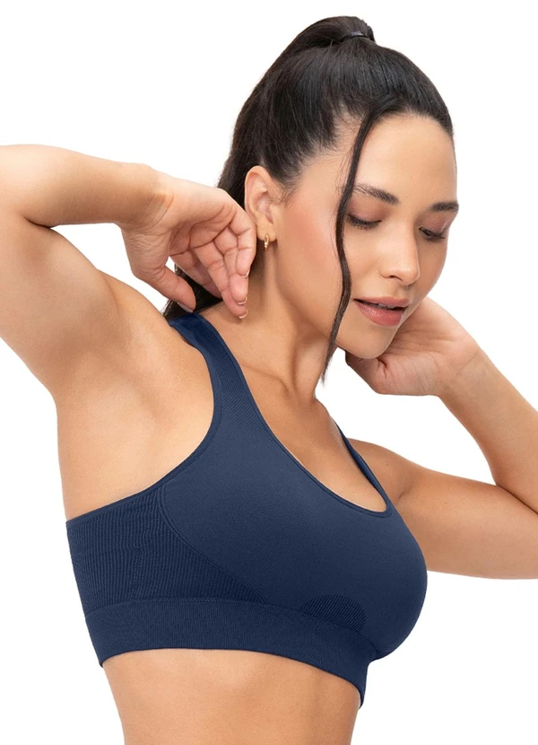 Zee Rucci - Top Fitness Nadador com Bojo Removível Azul