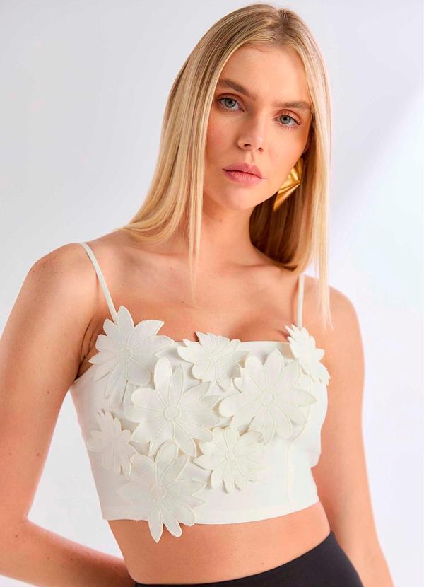 Carlota Costa - Top Flores Branco 1