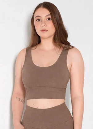 Hay Fit - Top Joice Marrom Café Torrado - HAY FIT
