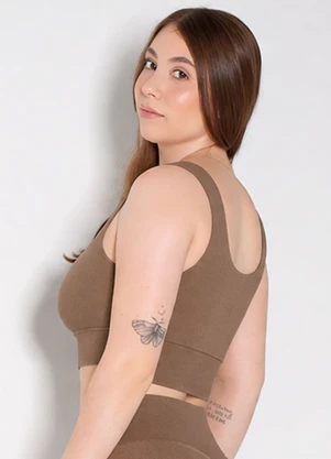Hay Fit - Top Joice Marrom Café Torrado - HAY FIT