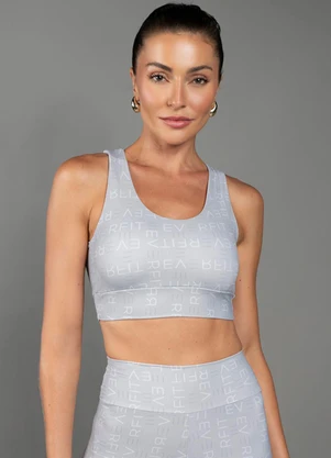 Everfit - Top Lettering Cinza - EVERFIT