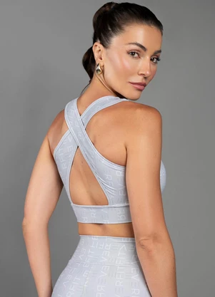 Everfit - Top Lettering Cinza - EVERFIT