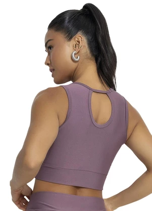 Jancris - Top Lilás Escuro em Malha com Elastano - JANCRIS