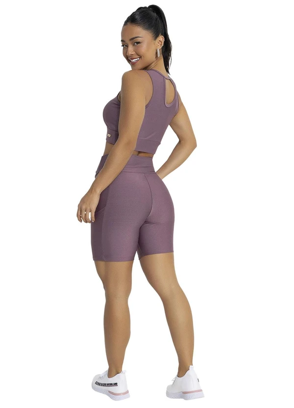 Jancris - Top Lilás Escuro em Malha com Elastano 5