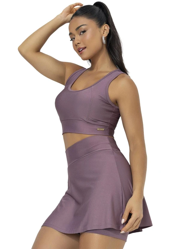 Jancris - Top Lilás Escuro em Malha com Elastano 7