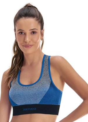 Zee Rucci - Top Mescla Jacquard Degradê Azul - ZEE RUCCI