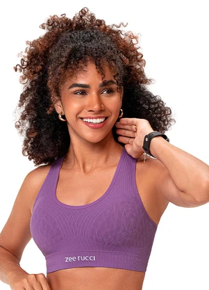 Zee Rucci - Top Nadador com Bojo Removível Bolso Costas Roxo - ZEE RUCCI