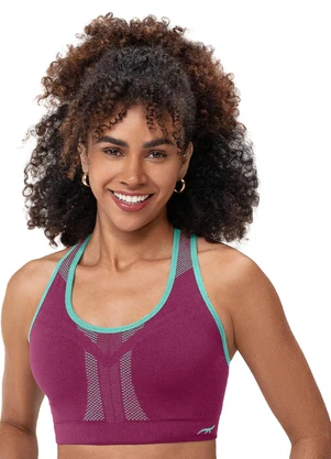 Zee Rucci - Top Nadador Dupla Face sem Costura Verde e Roxo - ZEE RUCCI