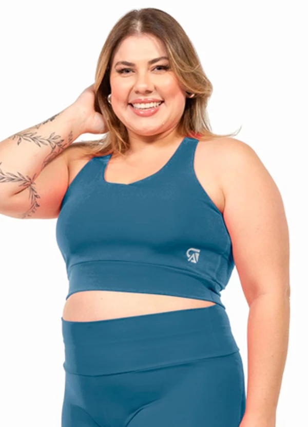 Cobertura - Top Nadador Leve Feminina Azul