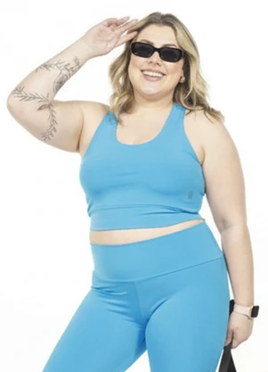 Cobertura - Top Nadador Plus Size Azul - COBERTURA
