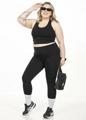 Cobertura - Top Nadador Plus Size Preto - COBERTURA