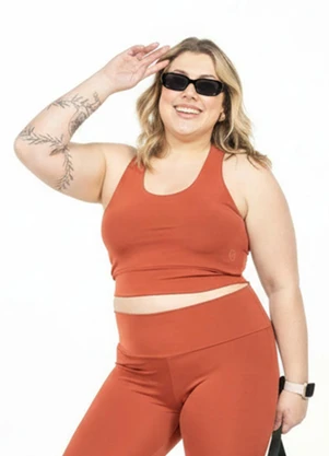 Cobertura - Top Nadador Plus Size Terracota - COBERTURA