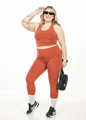 Cobertura - Top Nadador Plus Size Terracota - COBERTURA