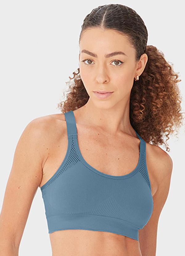 Enfim - Top Nadador Seamless Active Azul