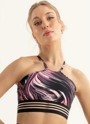 Top Ondas Pink Decote Halter Sawary Fitness