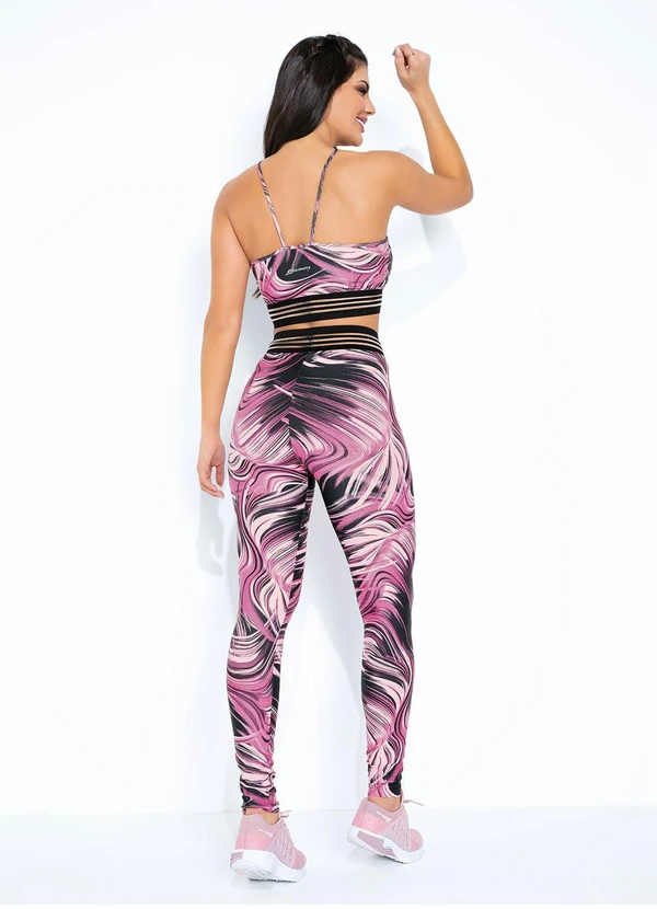 Sawary Fitness - Top Ondas Pink Decote Halter Sawary Fitness 8