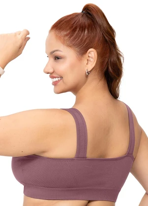 Zee Rucci - Top Plus Size Bojo Removível e Decote V Lilás - ZEE RUCCI