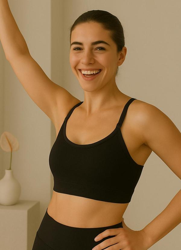 Dukali - Top Poliamida com Bojo Removivel Preto