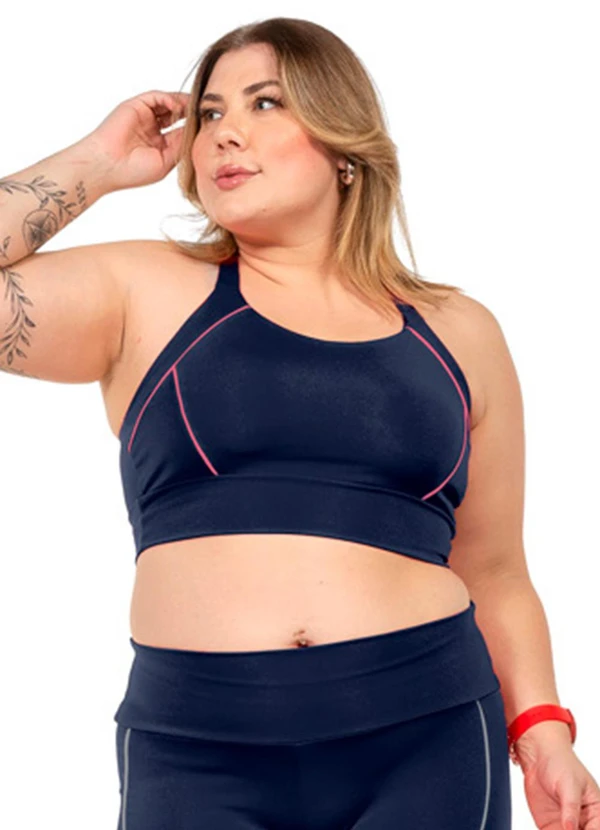 Cobertura - Top Power com Filet Feminina Azul