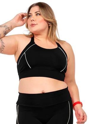 Cobertura - Top Power com Filet Feminina Preto - COBERTURA