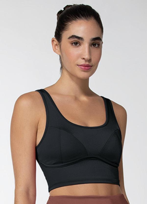 Enfim - Top Preto Alongado Uv50+ Active