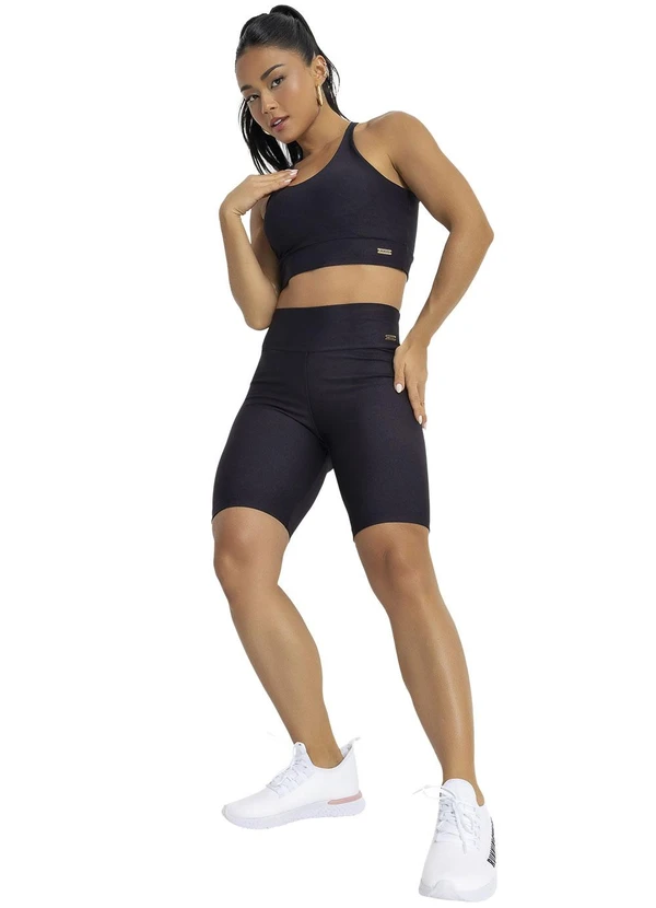 Jancris - Top Preto em Malha com Elastano 10