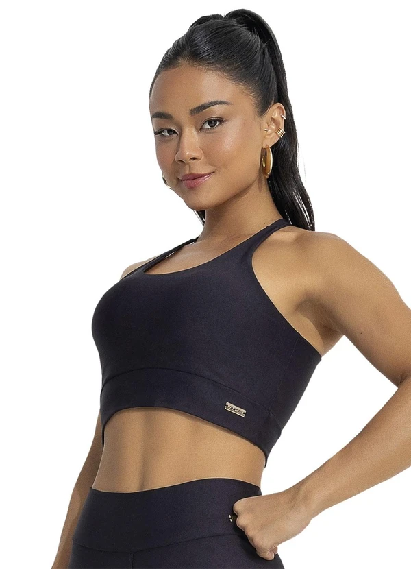 Jancris - Top Preto em Malha com Elastano 6