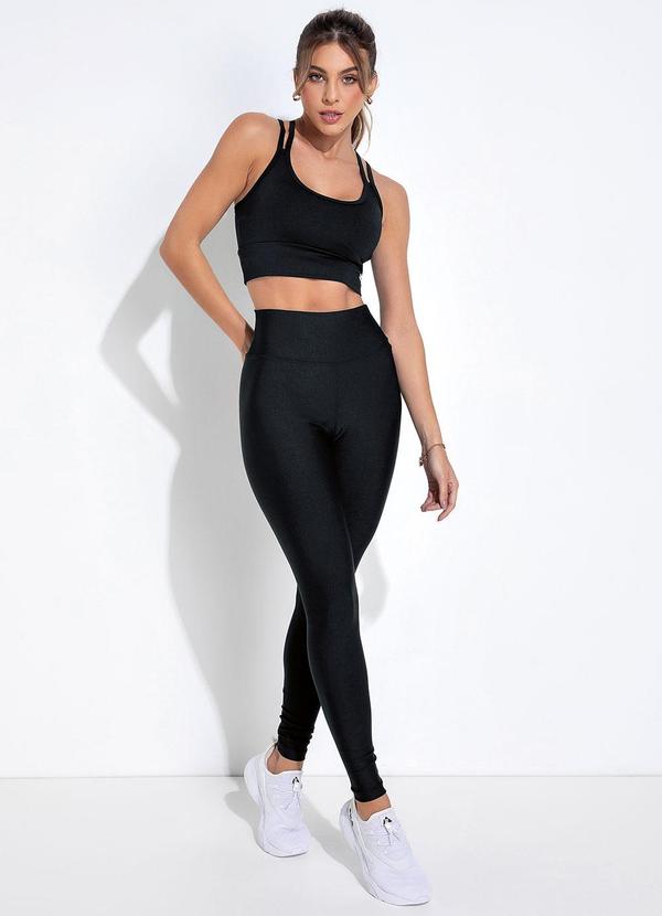 Jancris - Top Preto em Malha de Poliéster 3