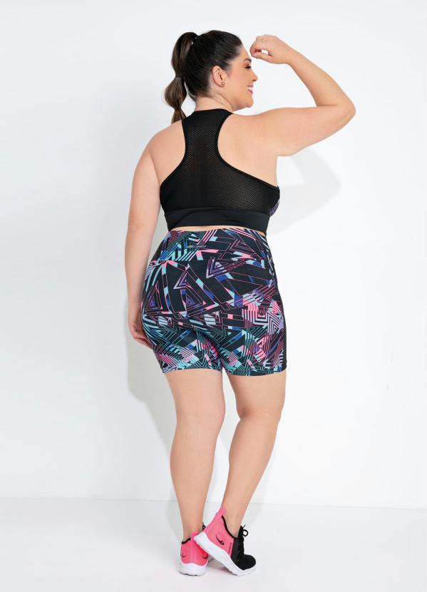 Sawary Fitness - Top Preto Geométrico com Torcido Sawary Fitness 6