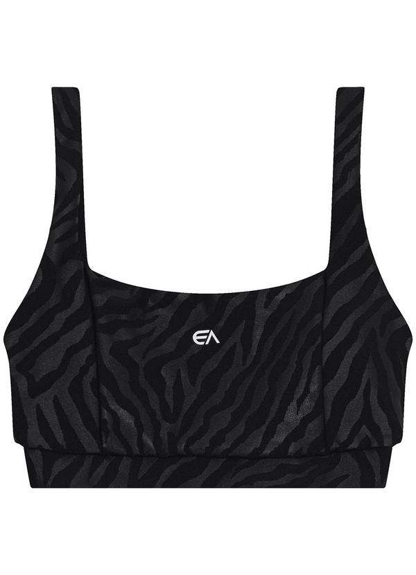 Enfim - Top Regata Animal Print Uv Active Preto
