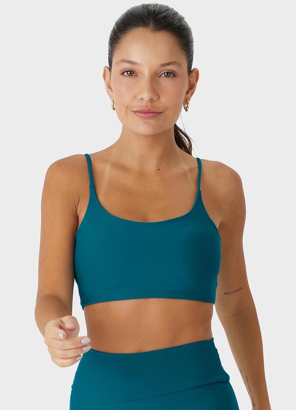 Enfim - Top Regata Duplo com Refletivo Active Verde Turqu