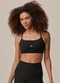 Malwee - Top Reto Strappy Canelado Active Marrom - variação: Preto