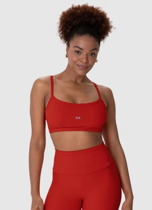 Malwee - Top Reto Strappy Canelado Active Vermelho - MALWEE