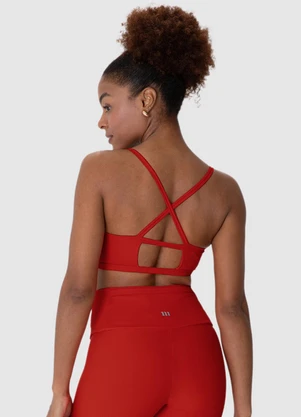 Malwee - Top Reto Strappy Canelado Active Vermelho - MALWEE