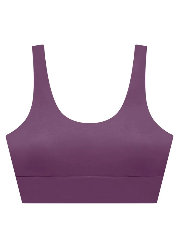 Enfim - Top Roxo Regata Malha Uv