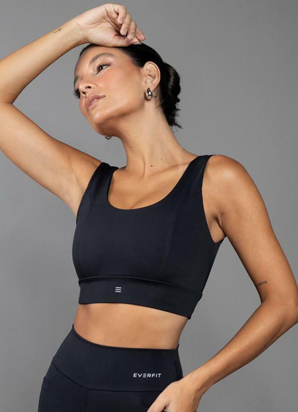 Everfit - Top Venus Recorte Princesa Preto