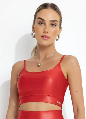 Jancris - Top Vermelho em Malha com Elastano - JANCRIS