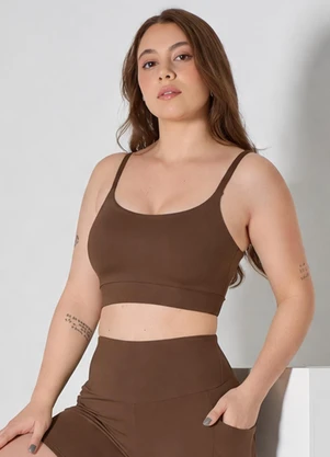 Hay Fit - Top Vicky Marrom Café Torrado - HAY FIT