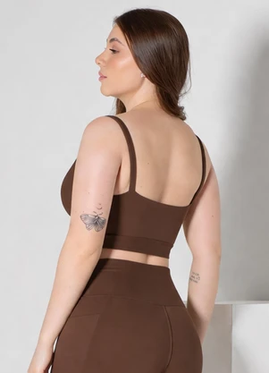 Hay Fit - Top Vicky Marrom Café Torrado - HAY FIT