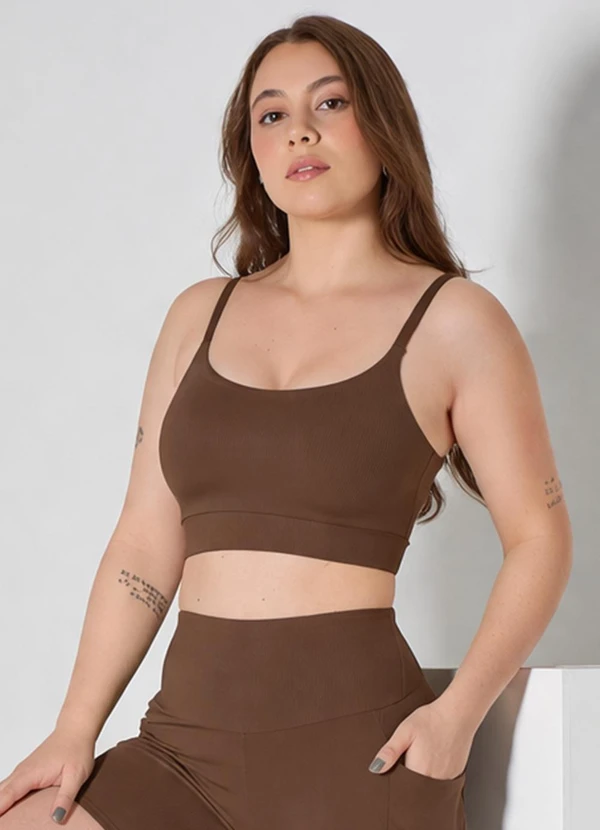 Hay Fit - Top Vicky Marrom Café Torrado