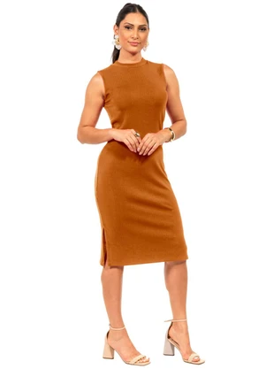 Cobertura - Vestido Regata Midi Básico  Marrom - COBERTURA